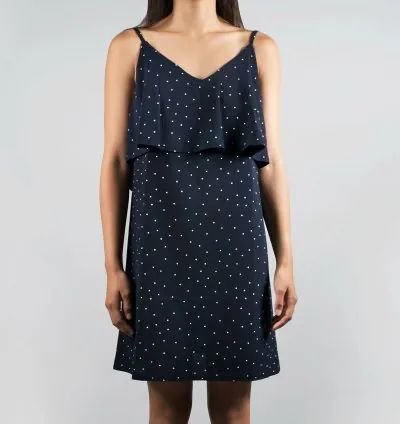 Navy polka dot dress